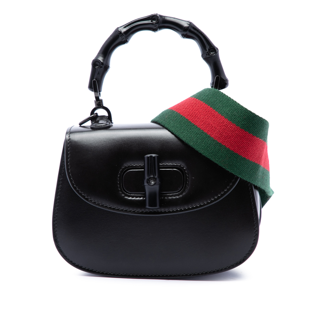 Pre-Loved Gucci Mini Calfskin 1947 Bamboo Top Handle Bag